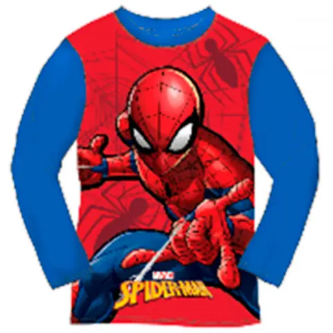 Spiderman langærmet t-shirt blå rød