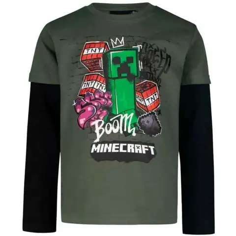 Minecraft t-shirt langærmet TNT Creeper