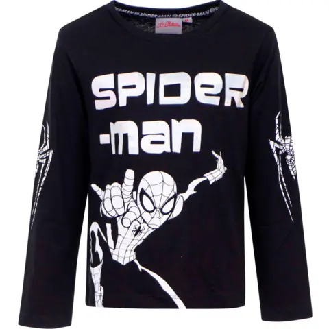 Spiderman t-shirt sort med lange ærmer