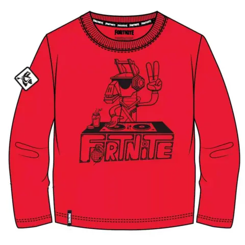 Fortnite t-shirt langærmet DJ i rød