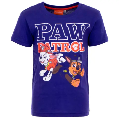 Paw Patrol T-shirt kortærmet blå Chase og Marshall