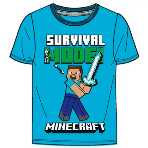 Minecraft-T-shirt-Blå-Suvival-mode