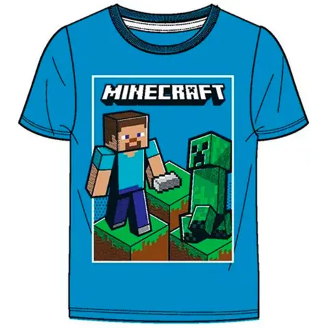 Minecraft t-shirt med korte ærmer i blå