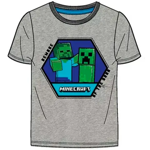 Minecraft t-shirt kortærmet grå