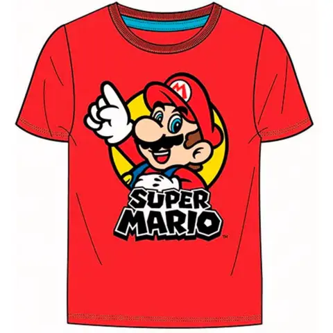 Super-Mario-kort-t-shirt-rød-Mario