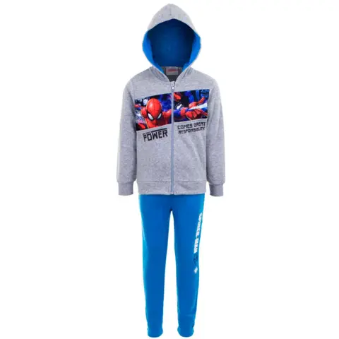 Spiderman-joggingtøj-grå-blå