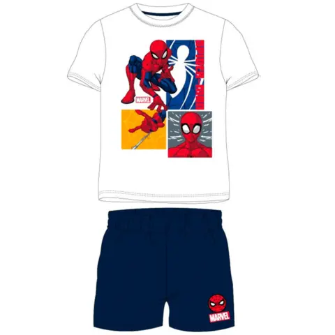 Spiderman-sommer-pyjamas-hvid-navy