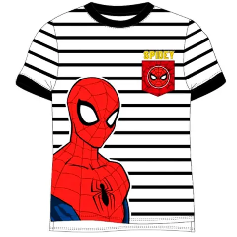 Spiderman-kortærmet-t-shirt-sort-hvid-Spidey