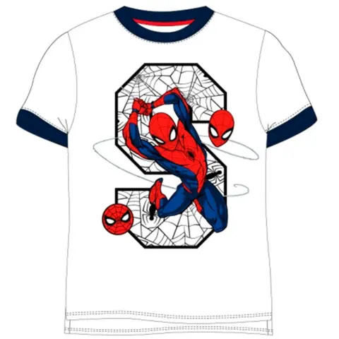 Spiderman-t-shirt-med-korte-ærmer-sort-hvid