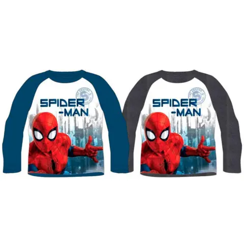 Spiderman-t-shirt-langærmet-mørkegrå-eller-blå
