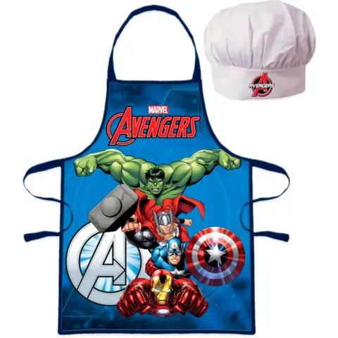 Avengers-Forklæde-og-kokkehue