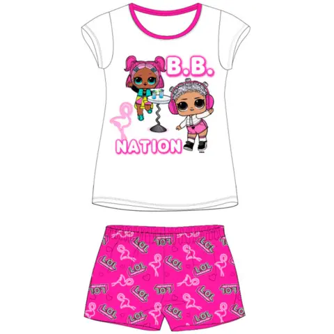 LOL-Surprise-kort-pyjamas-hvid-pink