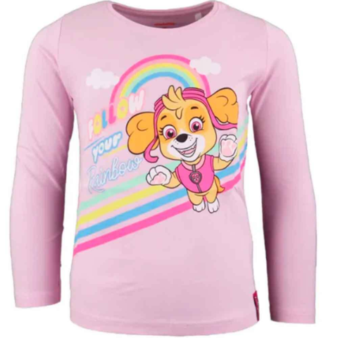 Paw-Patrol-T-shirt-Lyserød-Rainbow