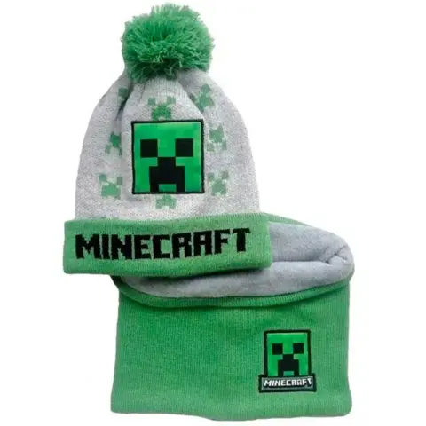 Minecraft-Hue-og-Halsedisse-Creeper-Grå-Grøn