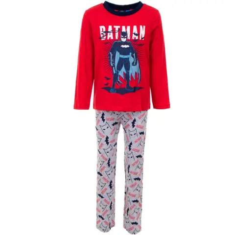 Batman-pyjamas-rød-grå