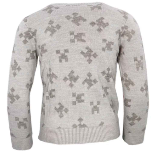 Minecraft-Striktrøje-Creeper-Grå-til-børn