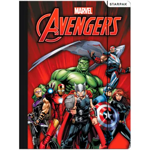 Marvel-Avengers-A4-folder-sort-rød