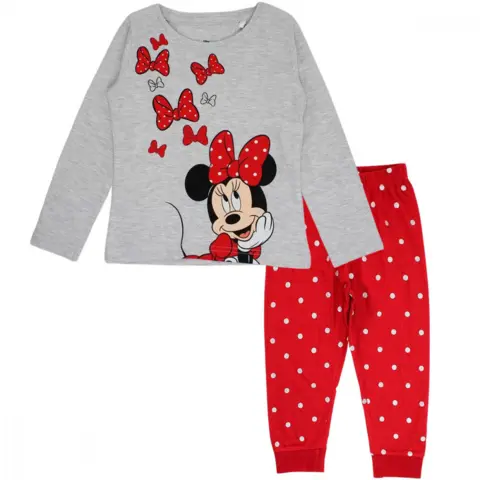 Minnie-Mouse-pyjamas-grå-rød