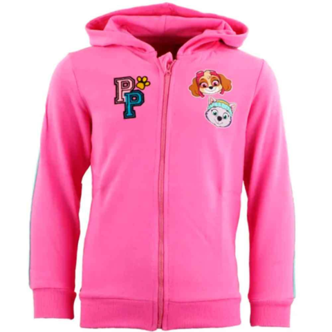 Paw-Patrol-Hættetrøje-lyserød-med-lynlås.
