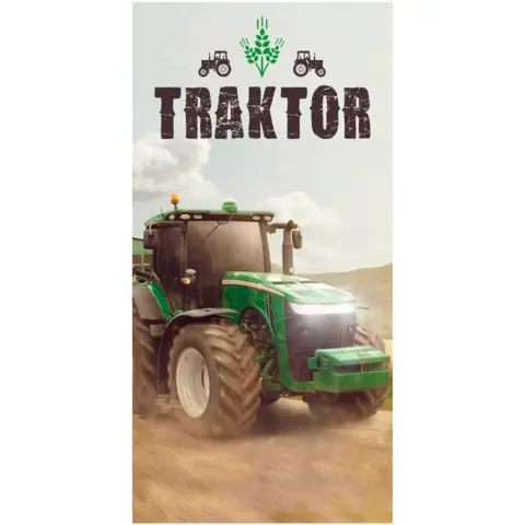 Traktor-Badehåndklæde-70-x-140-bomuld