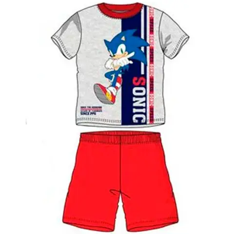 Sonic-the-Hedgehog-pyjamas-kort-grå-rød