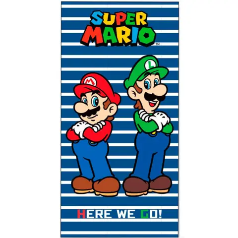 Super-Mario-badehåndklæde-70-x-140-Here-we-Go