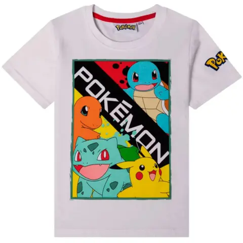 Pokemon-T-shirt-kortærmet-hvid