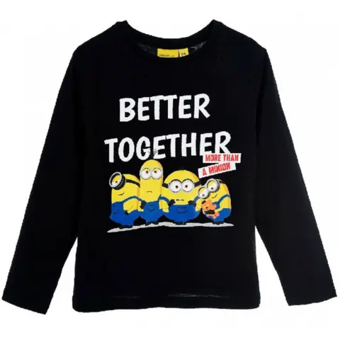 Minions-T-shirt-Langærmet-Sort-Better-Together