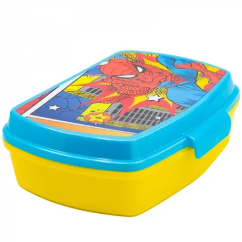 Marvel-Spiderman-madkasse-blå-gul