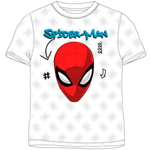 Spiderman-t-shirt-kortærmet-hvid-Mask