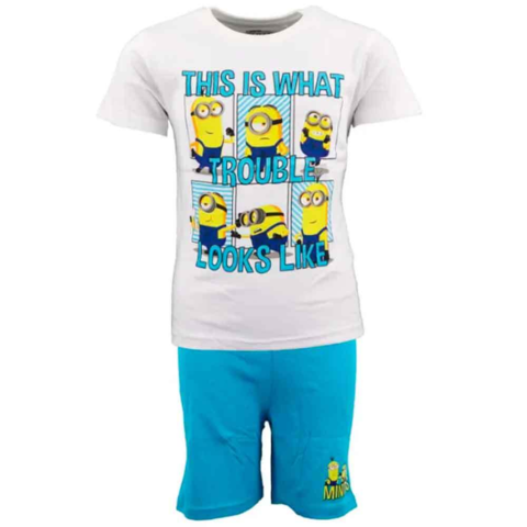 Minions-sommerpyjamas-hvid-blå