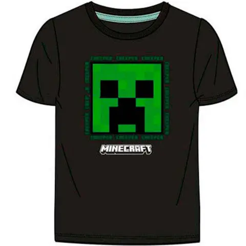 Minecraft-T-shirt-kortærmet-sort-str.-116-152