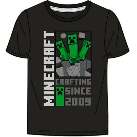 Minecraft-t-shirt-kortærmet-sort-since-2009