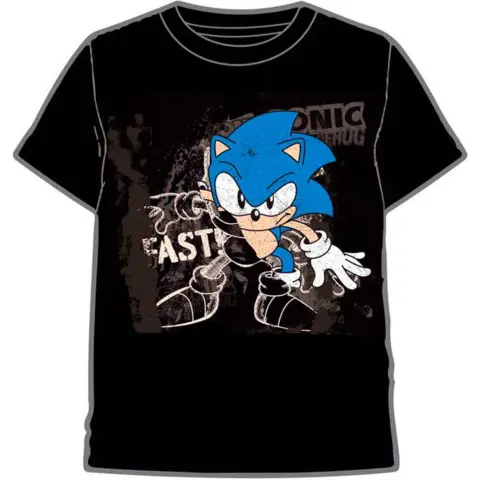 Sonic-the-Hedgehog-t-shirt-kortærmet-sort.