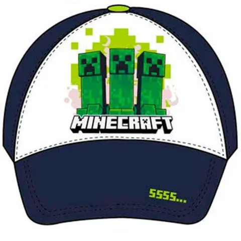Minecraft-Creeper-kasket-navy-hvid-str.-54-56