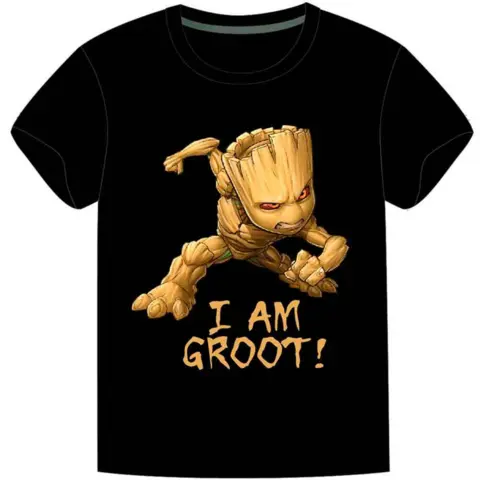 Marvel-t-shirt-I-am-Groot-kortærmet-sort