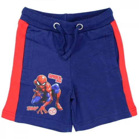 Spiderman-shorts-navy-rød-str.-4-8-år