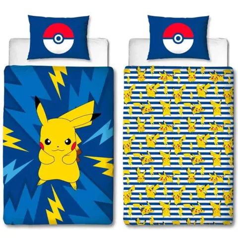 Pokemon-sengetøj-140-x-200-Pikachu-lightning