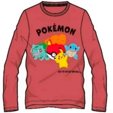 Pokemon-t-shirt-langærmet-Gotta-Catch-str.-6-12-år