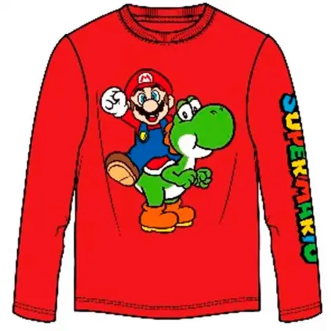Super-Mario-t-shirt-Mario-og-Yoshi-str.-7-12-år