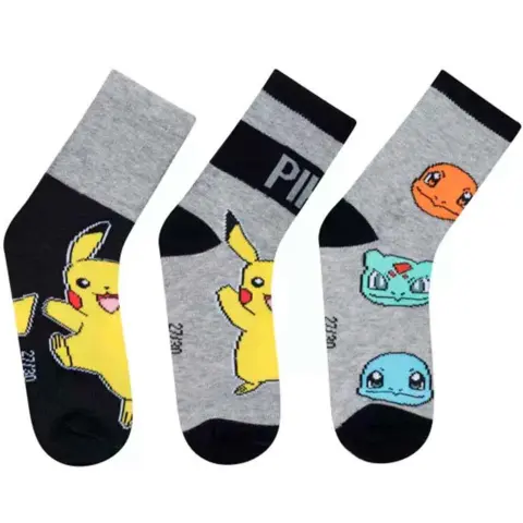 Pokemon-Pikachu-strømper-3-pak
