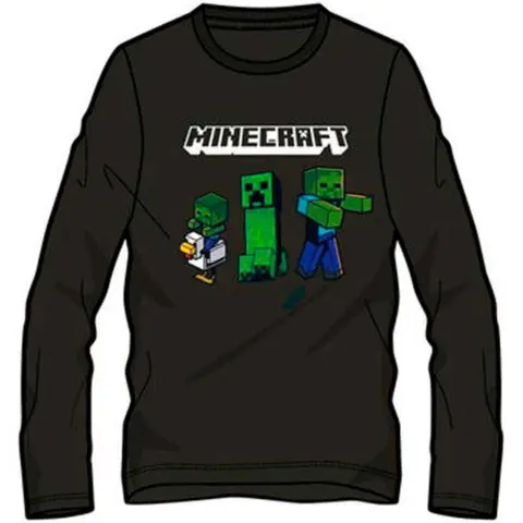 Minecraft-t-shirt-langærmet-sort-8-12-år