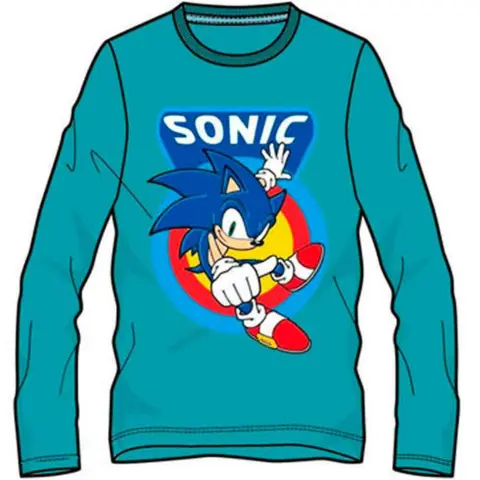 Sonic-T-shirt-langærmet-turkis-str.-6-12-år