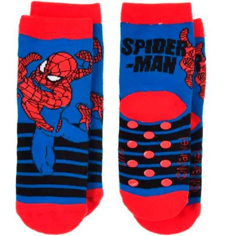 Spiderman-skridsikre-strømper-blå-rød-1-par