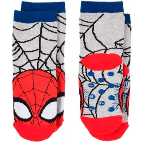 Spiderman-skridsikre-strømper-grå-1-par