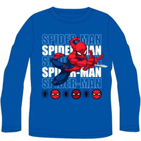 Spiderman-langærmet-t-shirt-blå-str.-4-9-år