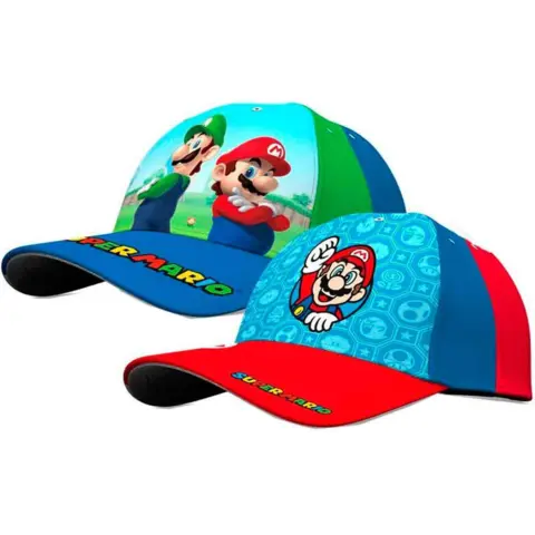 Super-Mario-Kasket-blå-eller-rød-str.-52-54
