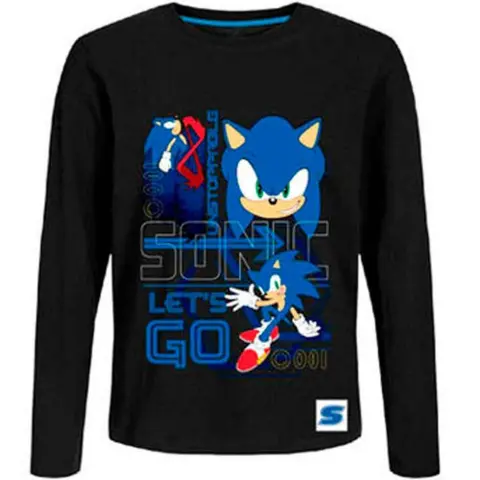 Sonic-The-Hedgehog-t-shirt-langærmet-sort