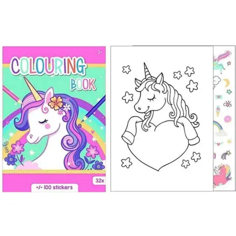 Unicorn-malebog-med-stickers-32-sider