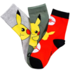 Pokemon-Strømper-3-Pak-Grå-Rød-str.-23-34